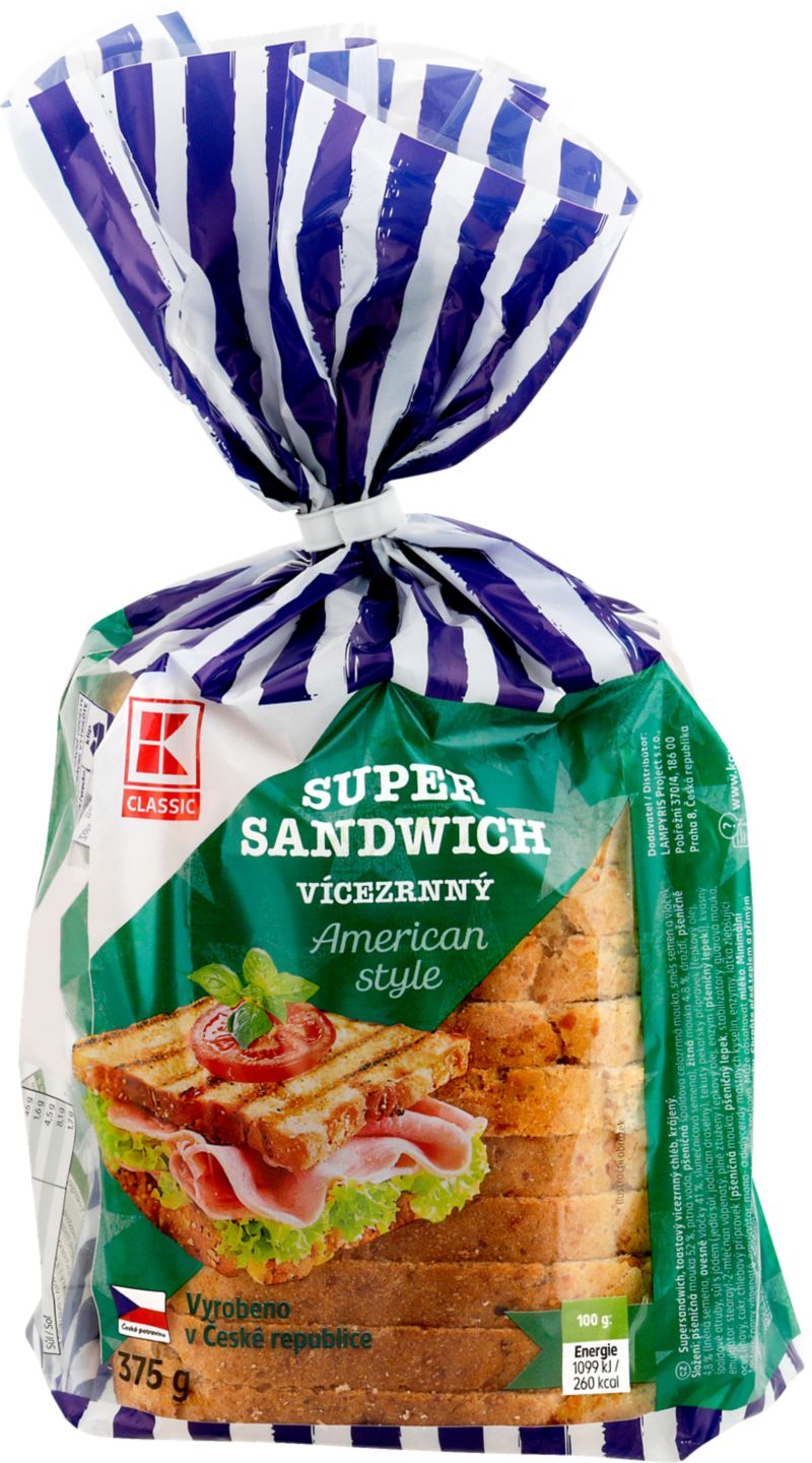 K-Classic Super Sandwich
celozrnný