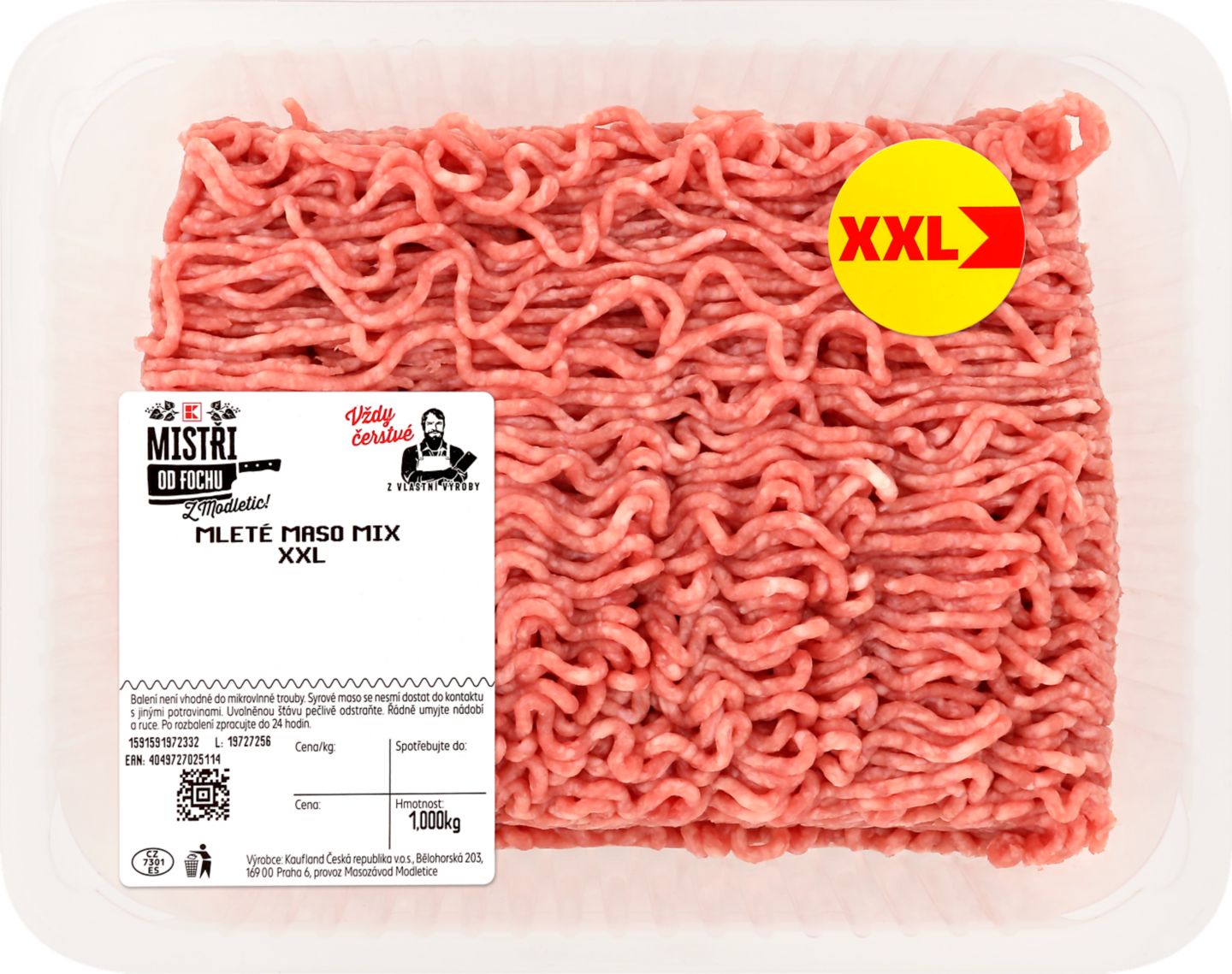 K-Mistři od fochu Mleté maso mix XXL
vepřové, hovězí