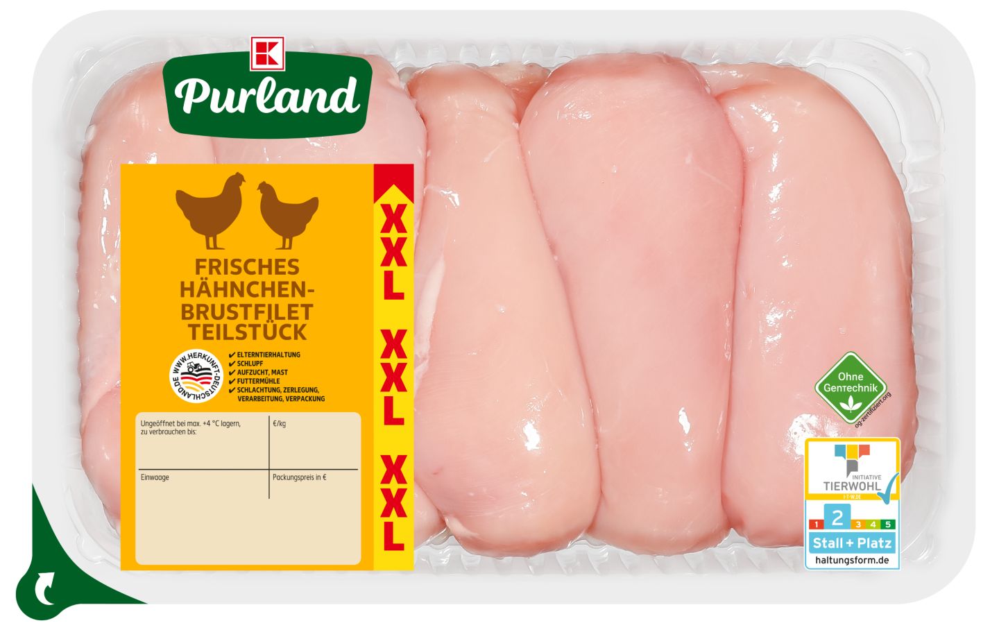 K-PURLAND Hähnchenbrustfilet- Teilstücke XXL
