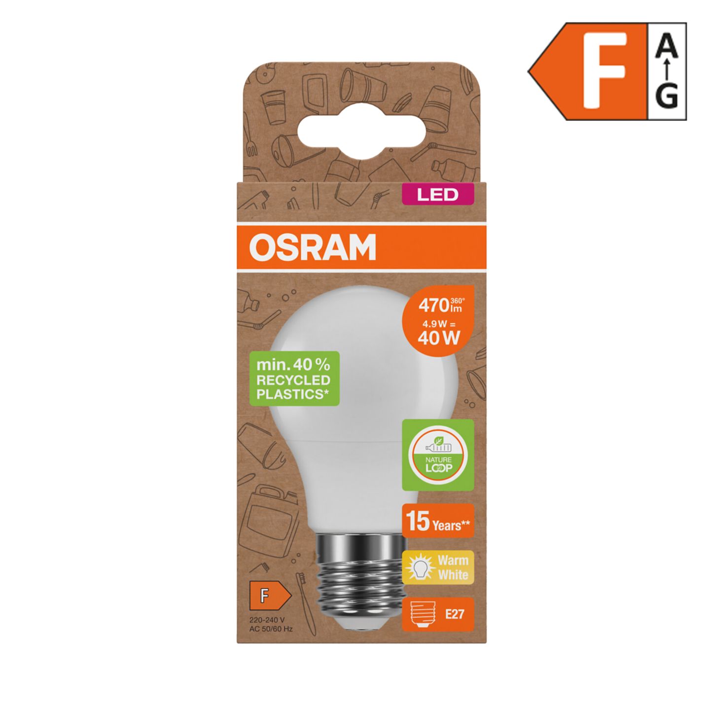 OSRAM LED-Birne E27 matt 4,9 W
