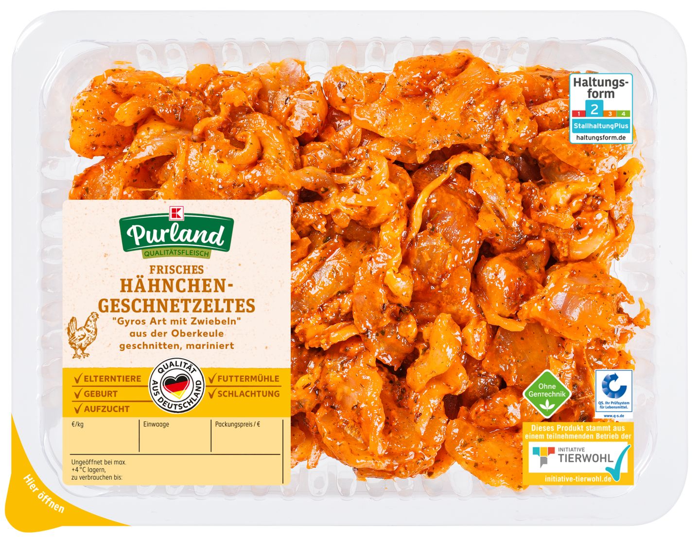 K-PURLAND Hähnchengeschnetzeltes Gyros-Art