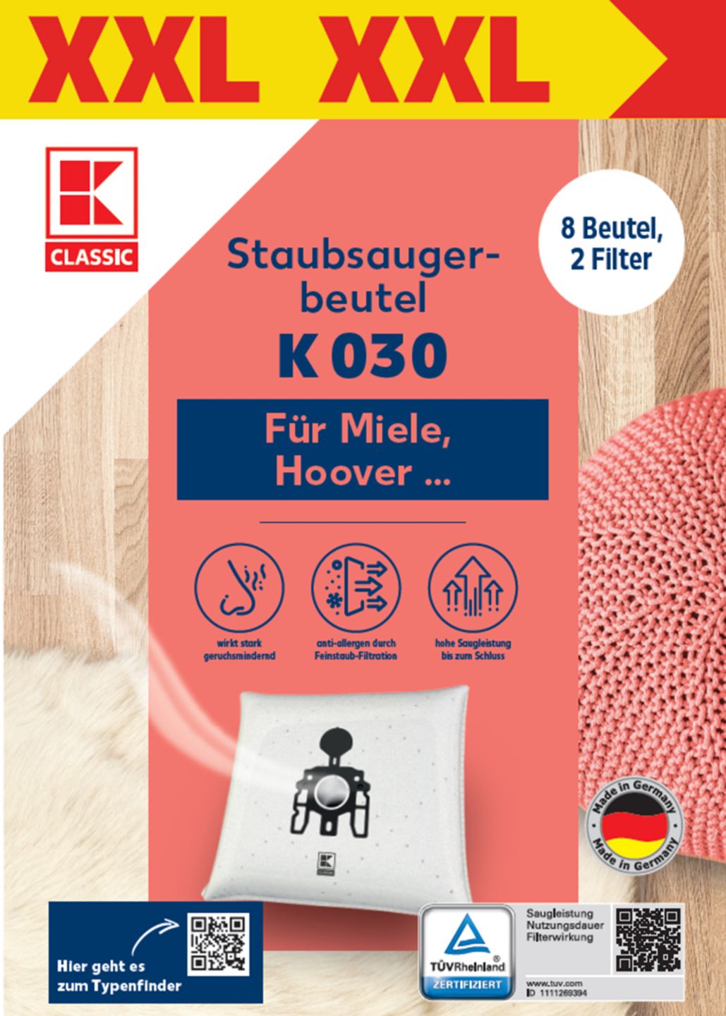 K-CLASSIC Staubsaugerbeutel »K 030« XXL-Pack