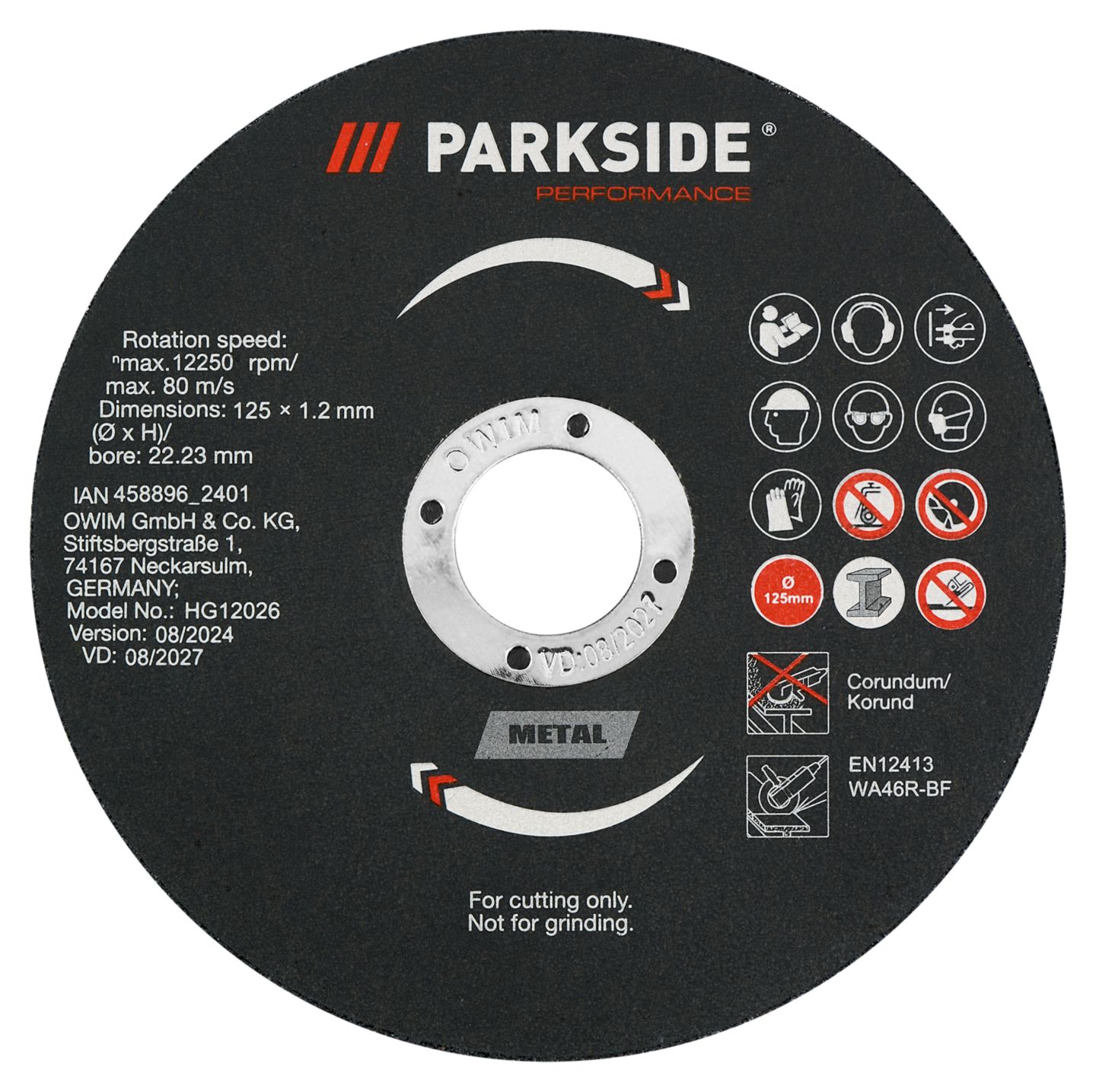 PARKSIDE Sada řezných kotoučů
12dílná, na kov a nerez.ocel