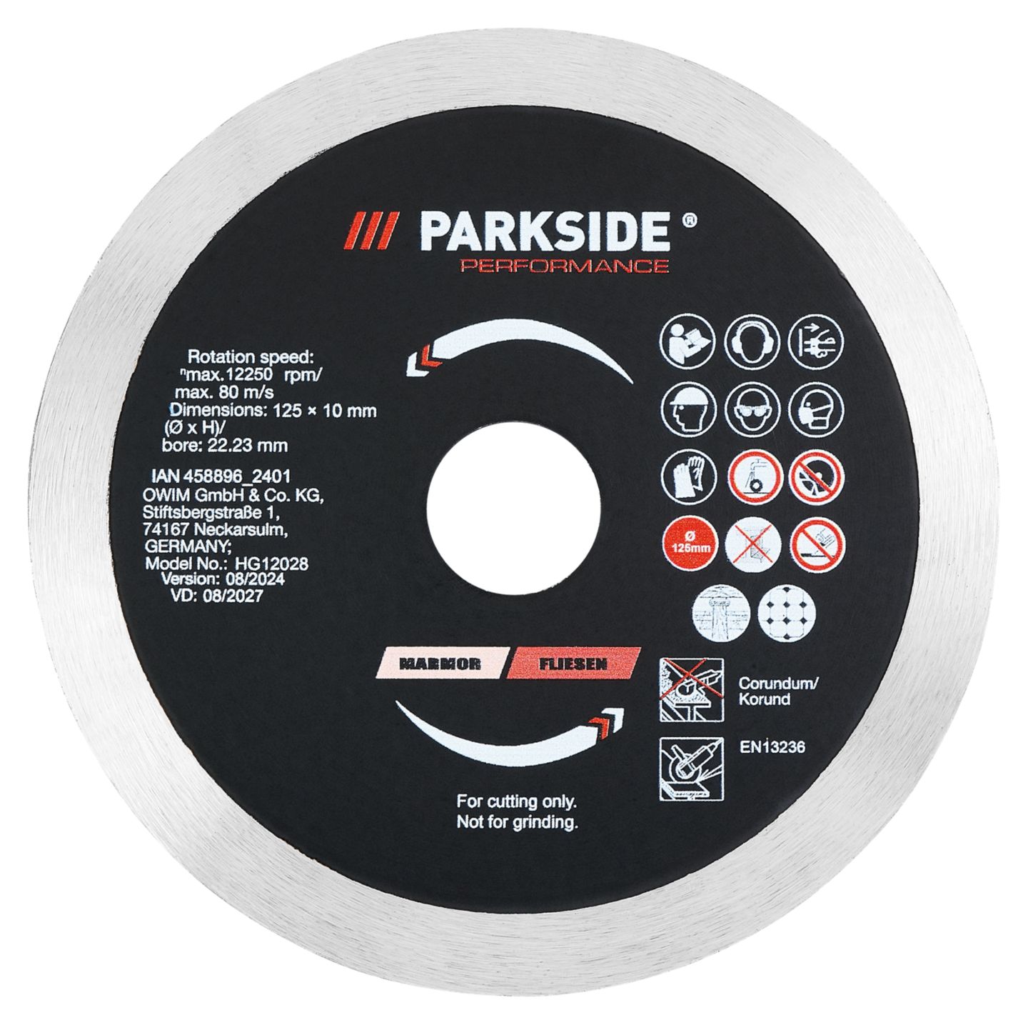 PARKSIDE Diamantový řezný kotouč
na mramor a dlaždice