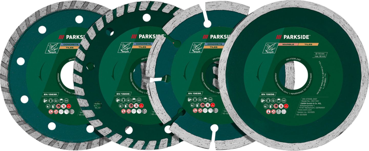 PARKSIDE Řezné kotouče
průměr: 115 cm