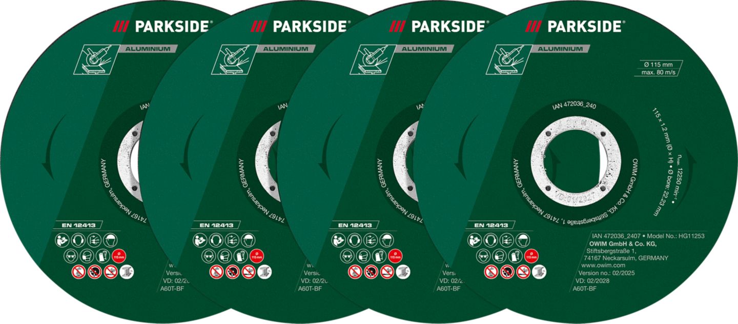 PARKSIDE Řezné kotouče
průměr: 115 cm