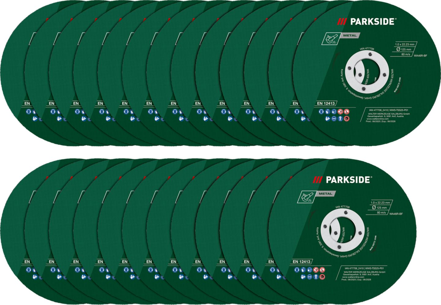 PARKSIDE Řezné kotouče na kov
25 kusů v balení