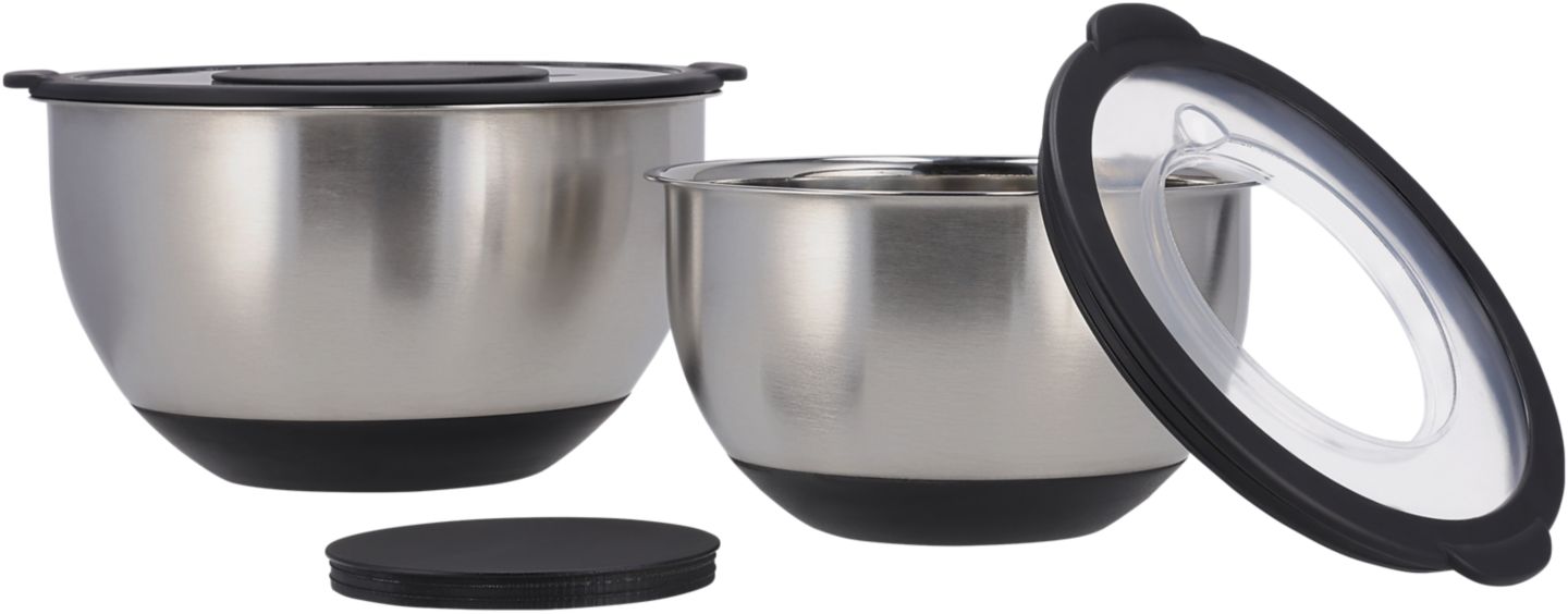 SPICE&SOUL® Rührschüssel-Set mit Spritzschutzdeckeln