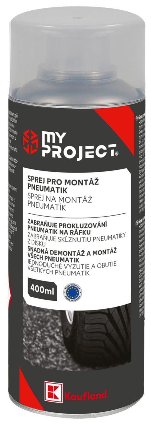 MY PROJECT Sprej pro montáž pneumatik
objem: 400 ml