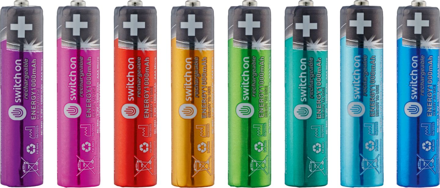 Switch On Nabíjateľné batérie, AAA
