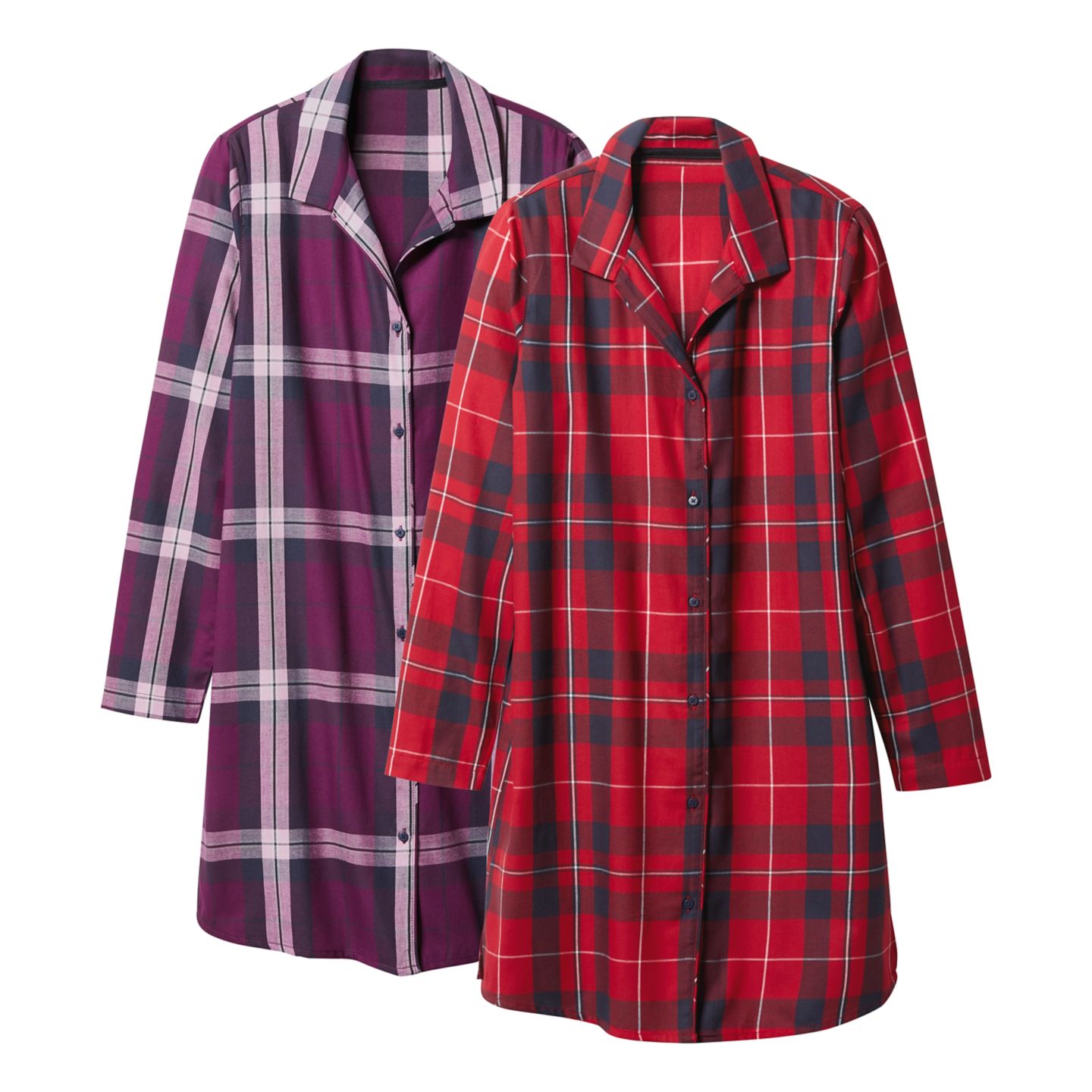 OYANDA® Damen-Flanell-Bigshirt