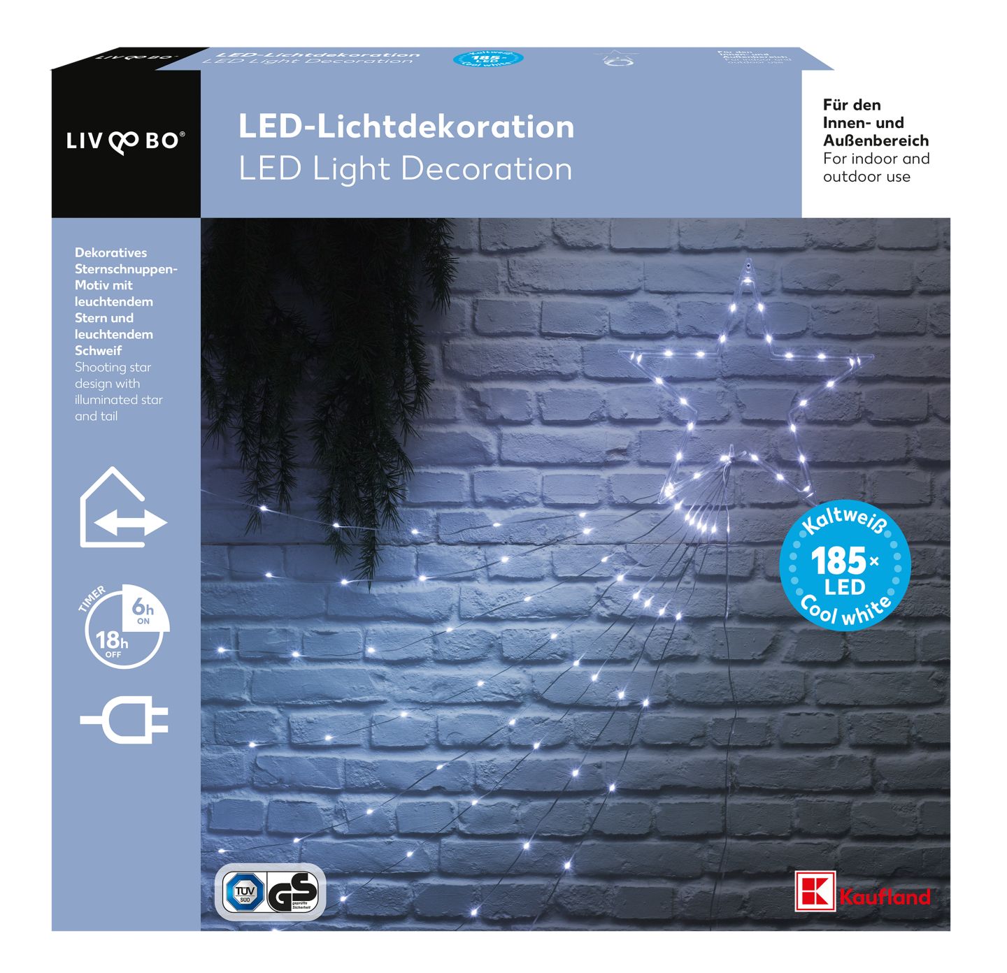 LIV&BO® LED-Lichtdekoration mit 185 kaltweißen LEDs