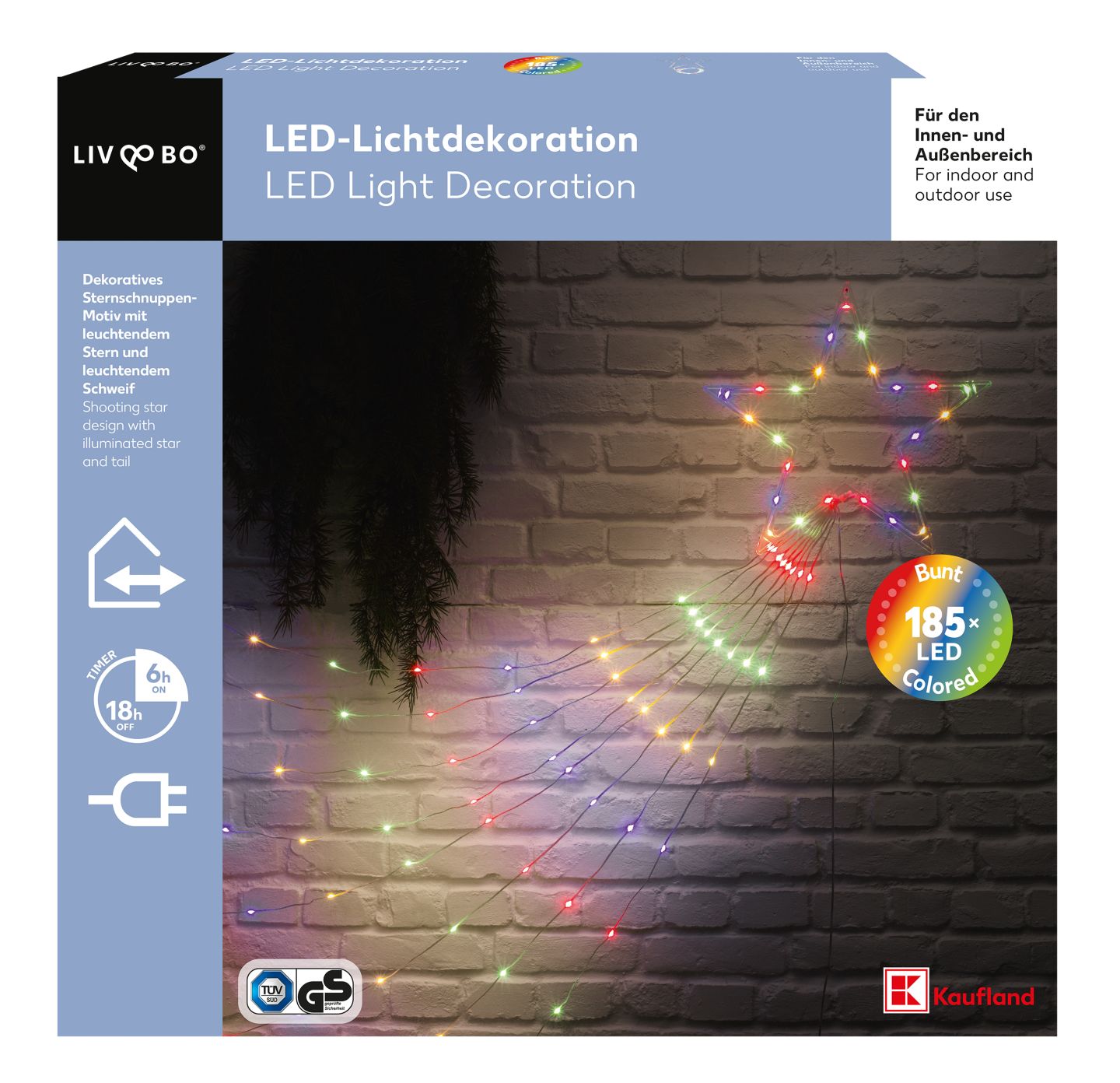 LIV&BO® LED-Lichtdekoration mit 185 bunten LEDs