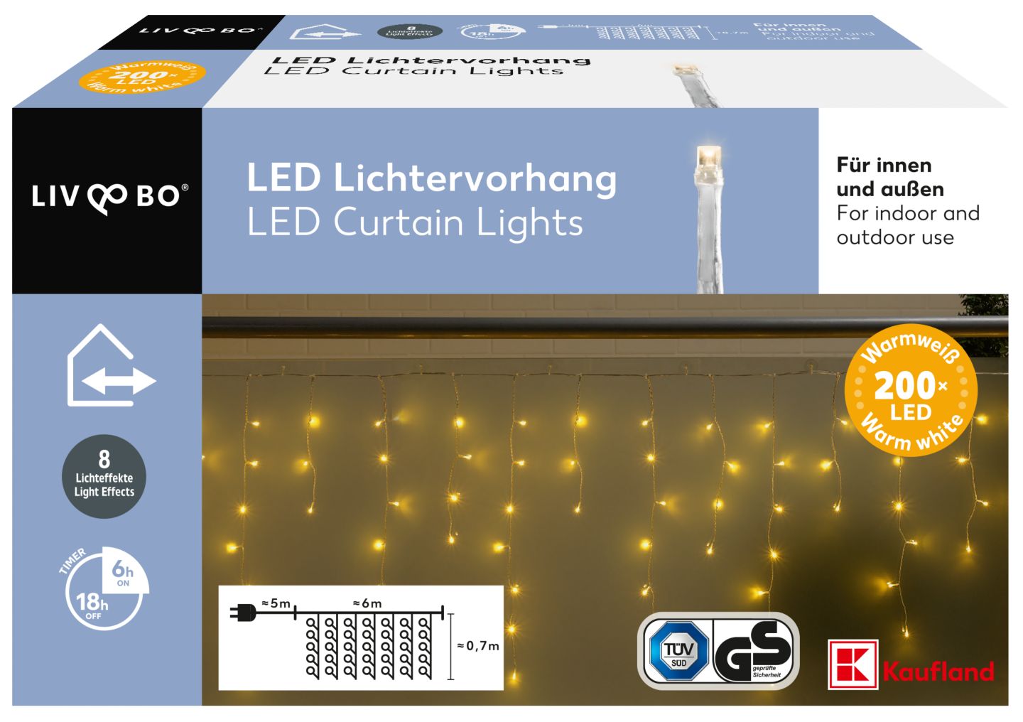 LIV&BO® LED-Lichtervorhang