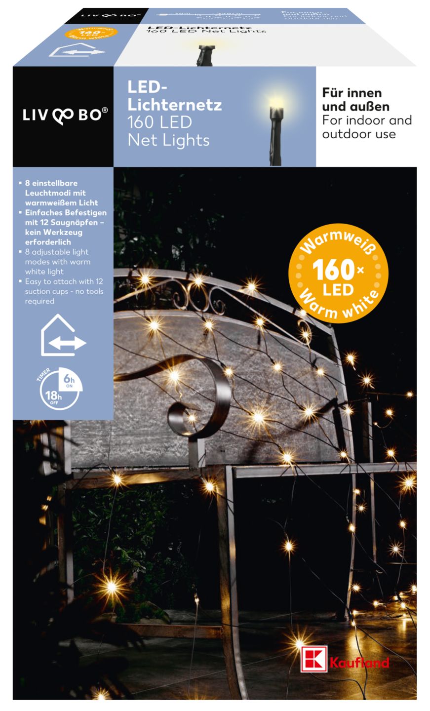 LIV&BO® LED-Lichternetz mit 160 LEDs