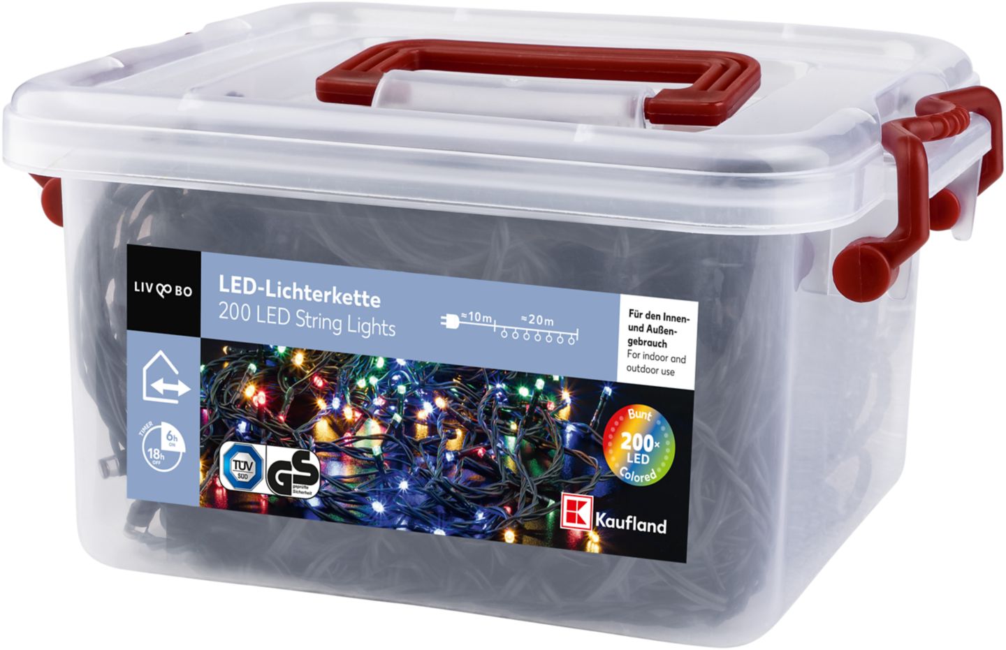 LIV&BO® LED-Lichterkette mit 200 LEDs