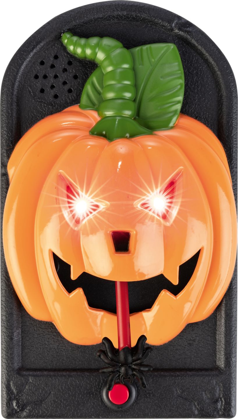 Halloweenský zvonek na dveře se zvuky a světelnými efekty
dýně