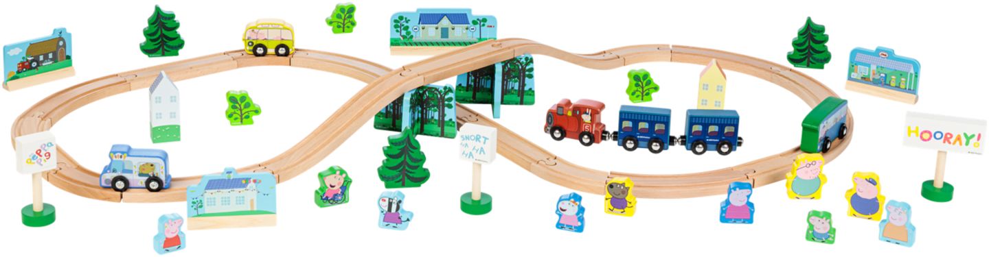 Peppa Pig Dřevěná vláčkodráha
52dílná sada