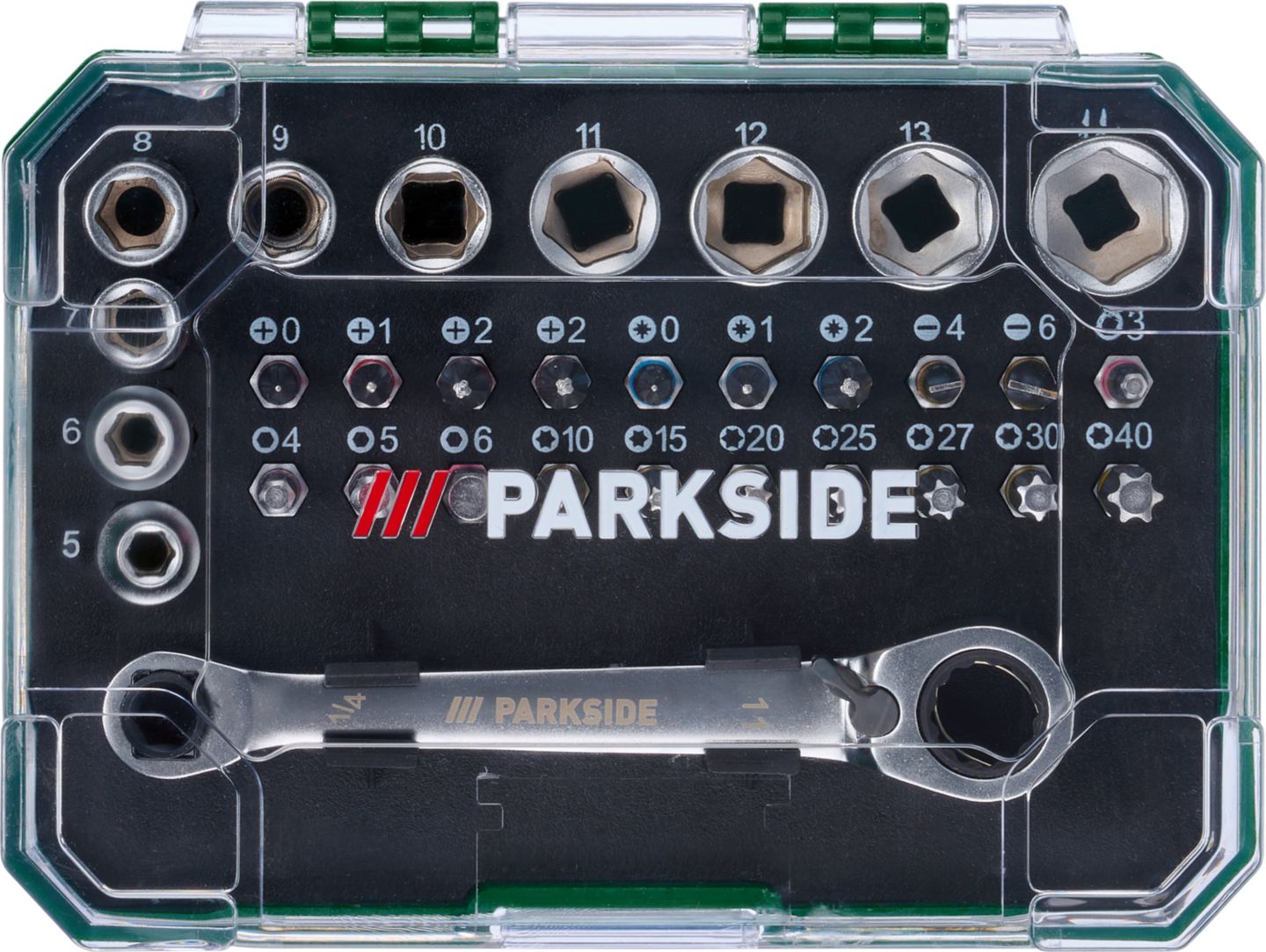 Изображение на Parkside® Гаечен ключ
с тресчотка и битове