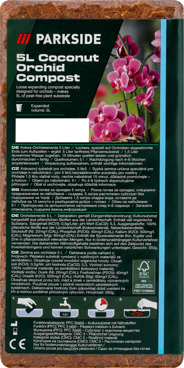 PARKSIDE Kokosový substrát
pro orchideje 5 l
