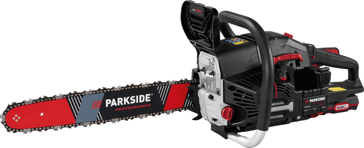 Parkside Performance Benzínová řetězová pila
s elektrickým startováním