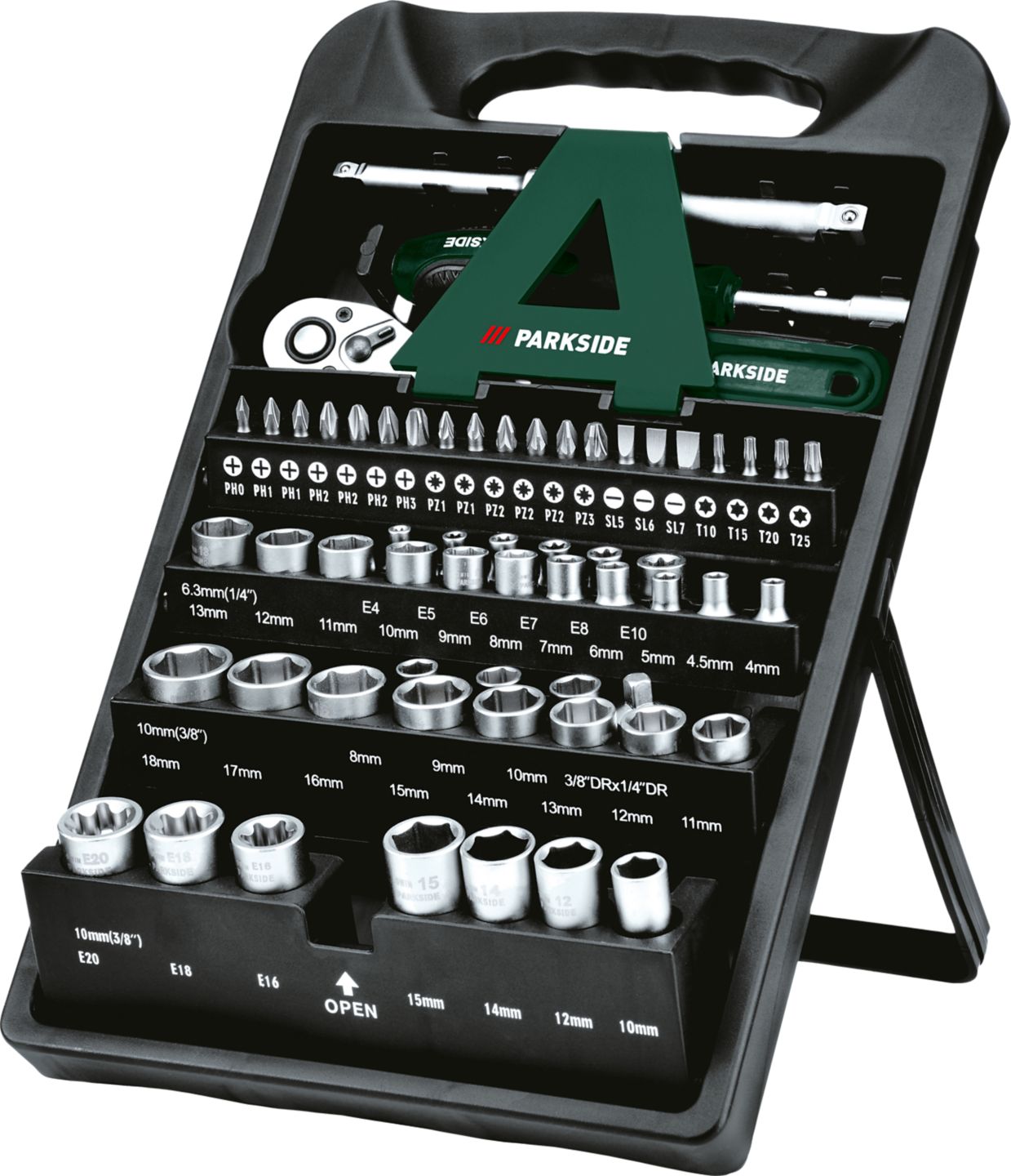 Изображение на Parkside® Тресчотка с
накрайници PSSS D4