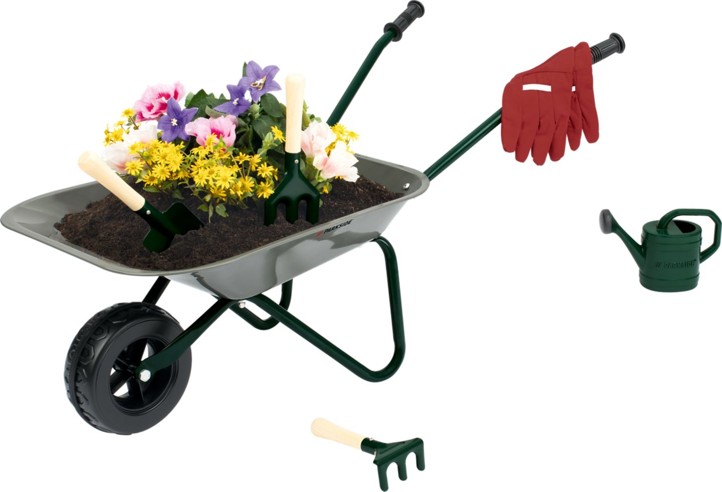 KIDLAND Kolečko se zahradním nářadím
rozměry kolečka: 76x40x41 cm