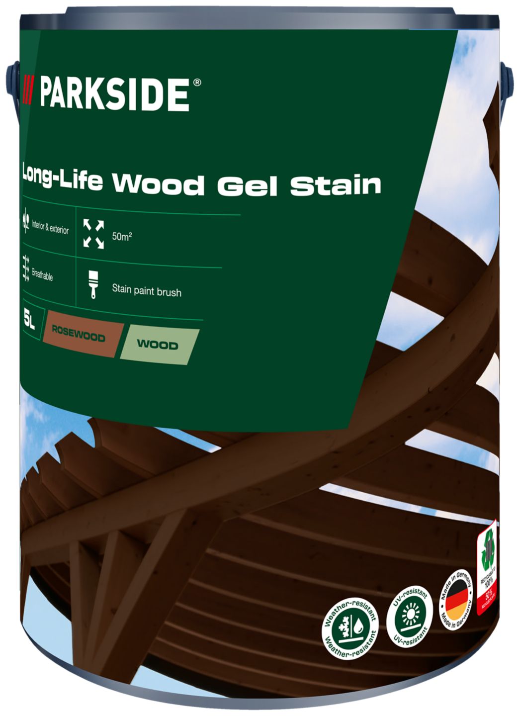 PARKSIDE Gel na trvalou ochranu dřeva
objem: 5 l, palisander