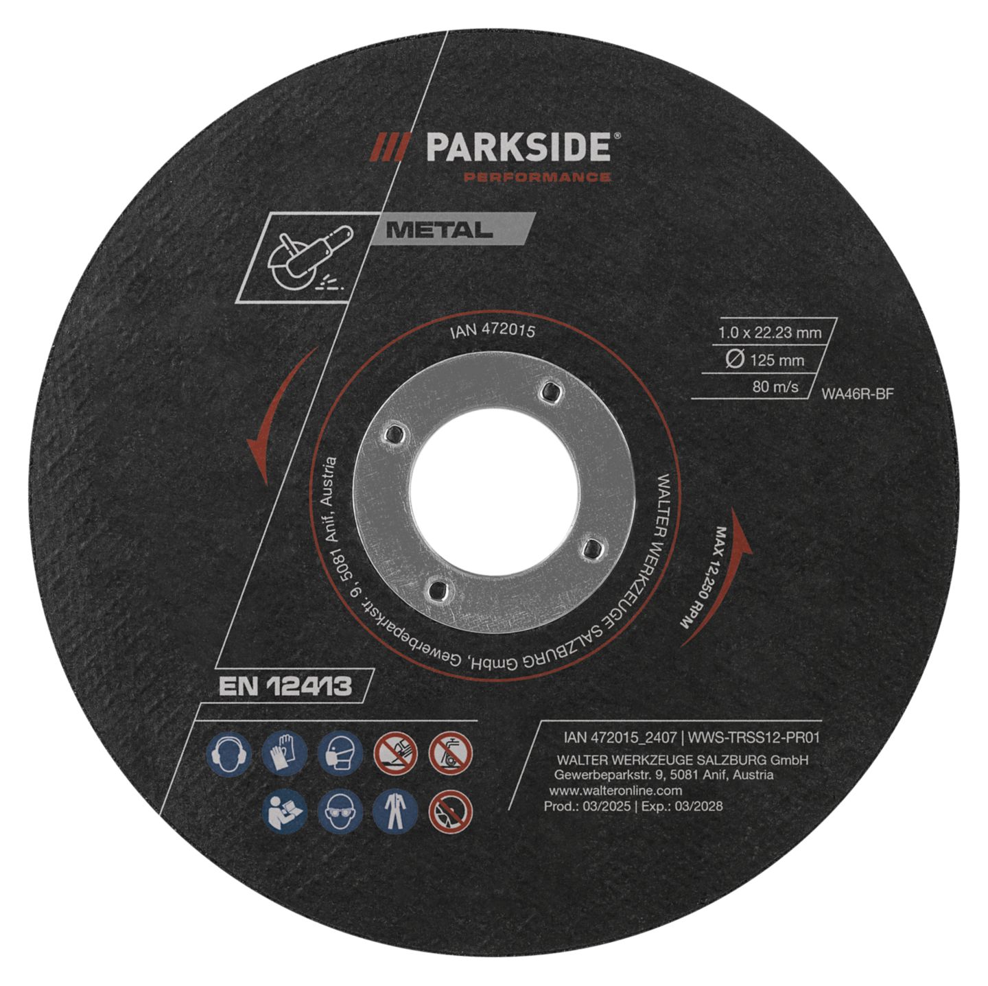 PARKSIDE PERFORMANCE Sada řezných kotoučů
12dílná