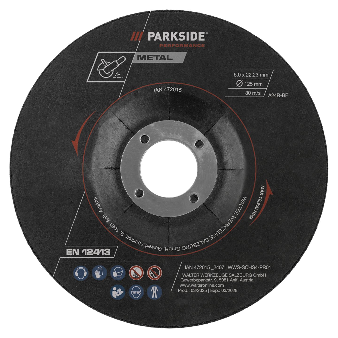 PARKSIDE PERFORMANCE Sada hrubovacích kotoučů
4dílná