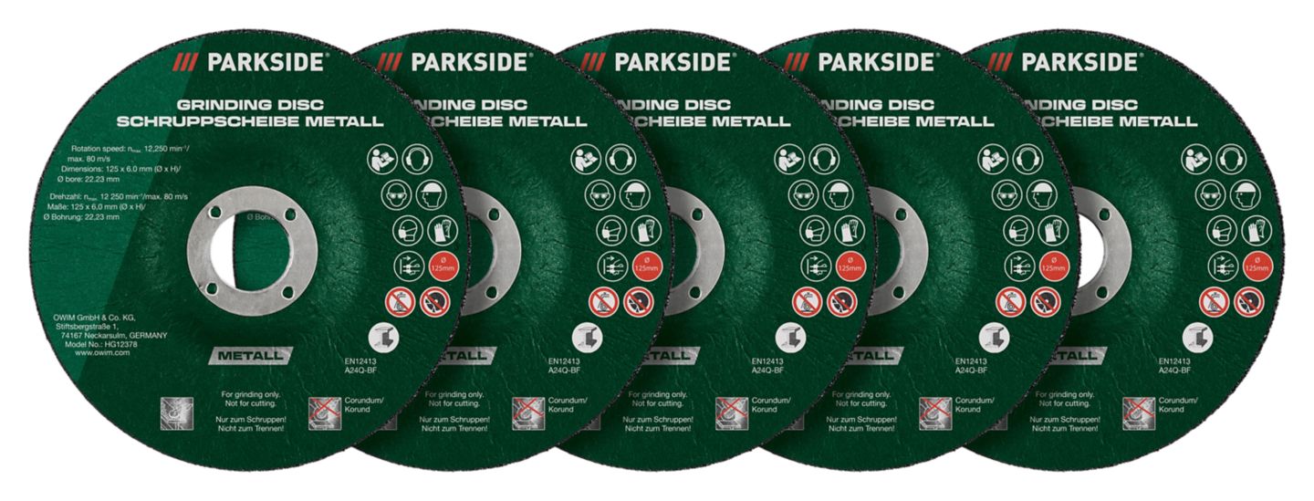 PARKSIDE Sada hrubovacích kotoučů
průměr: 125 mm