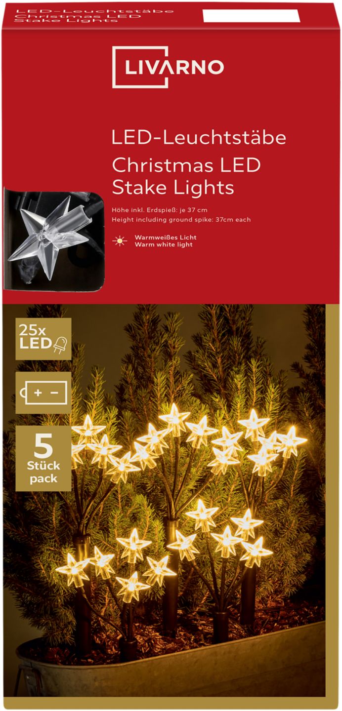 LIVARNO® LED-Leuchtstäbe »Sterne«