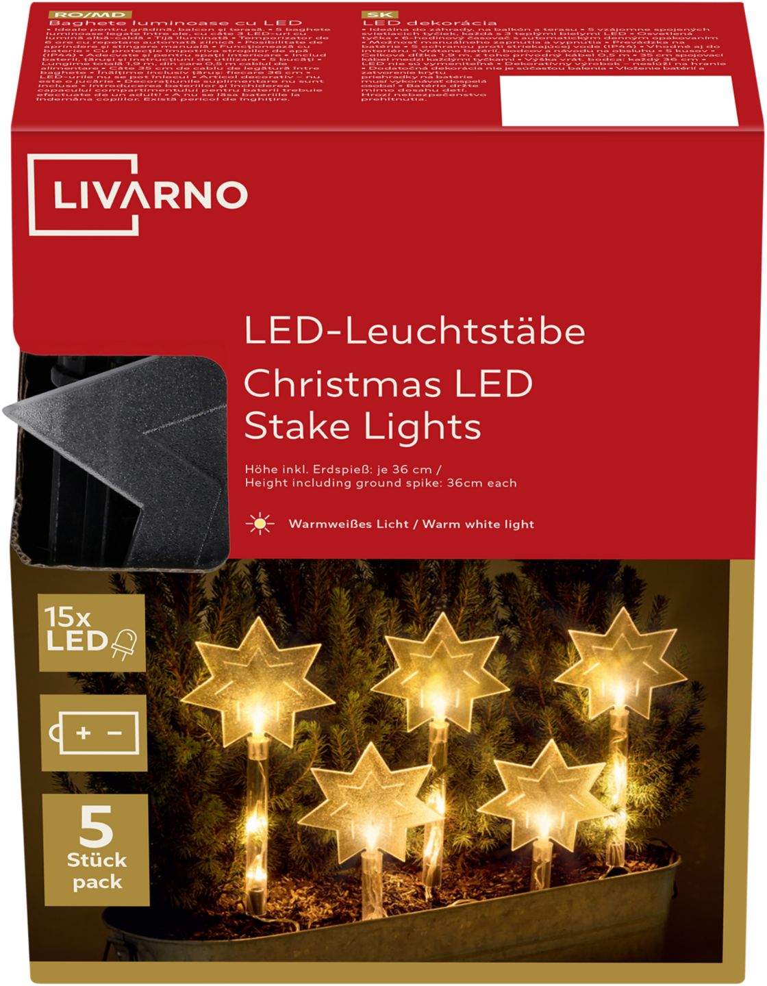 LIVARNO® LED-Leuchtstäbe »Sterne«