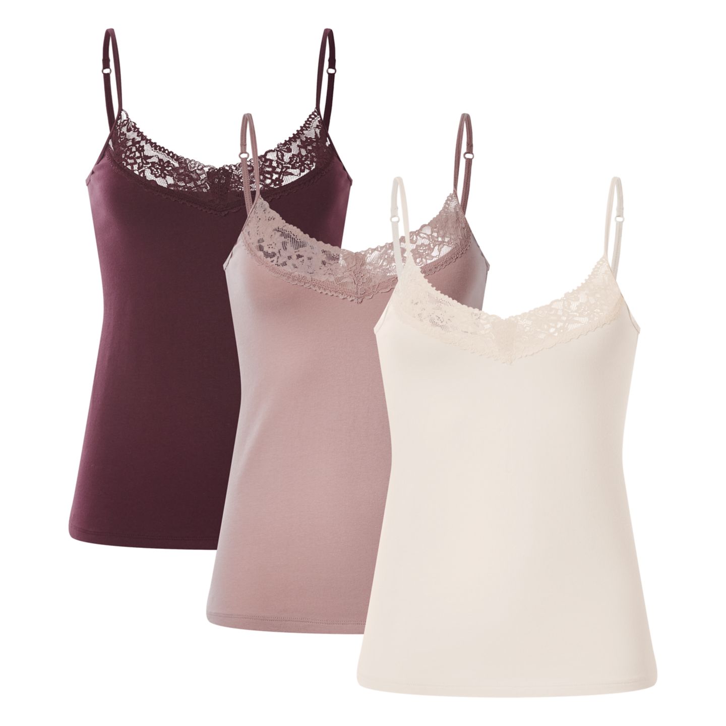 ESMARA® Damen-Spaghettiträgerhemden mit Spitze
