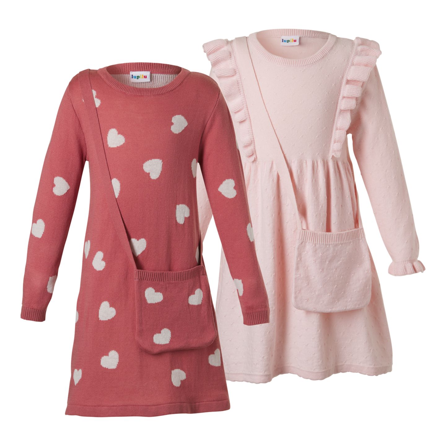 LUPILU® Kinder-Strickkleid mit Tasche