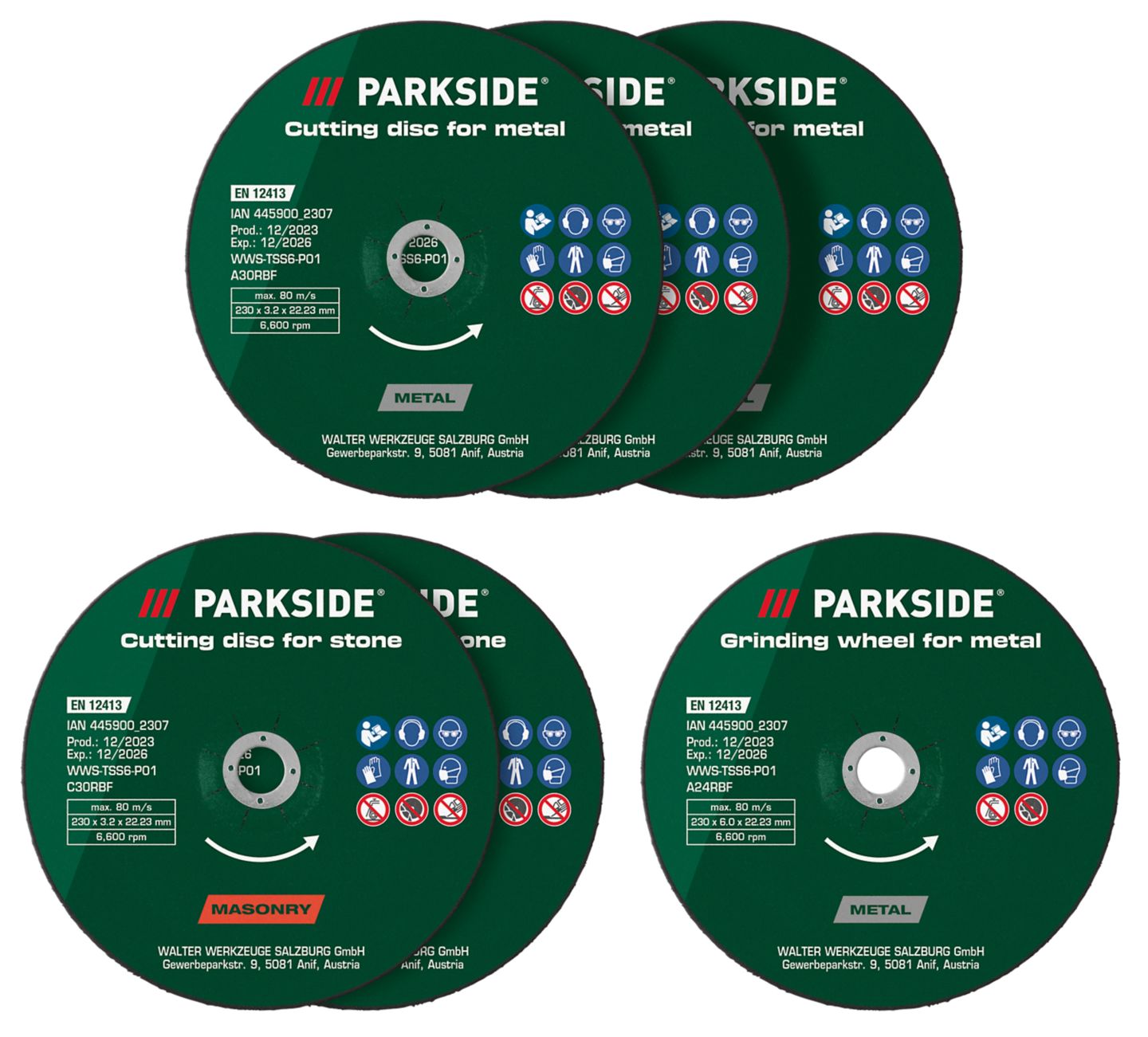 Изображение на Parkside® Комплект дискове
различни видове