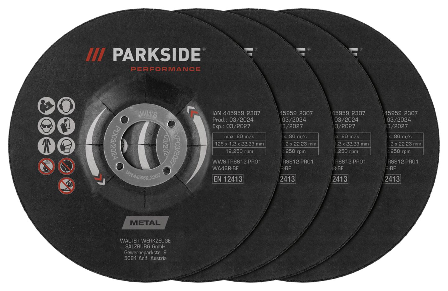 PARKSIDE Sada hrubovacích kotoučů
4dílná