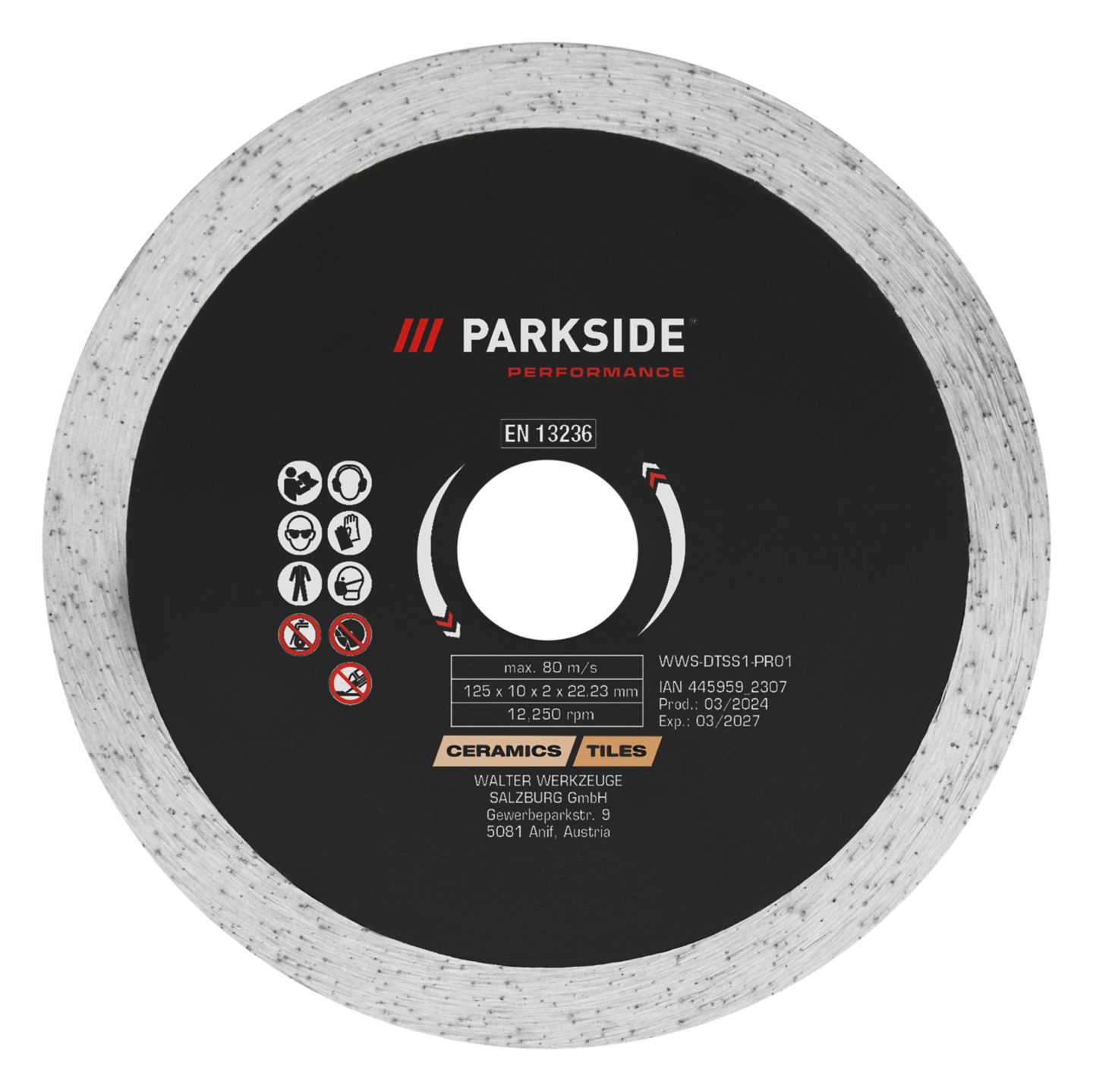 PARKSIDE Diamantový řezný kotouč
průměr: 125 mm