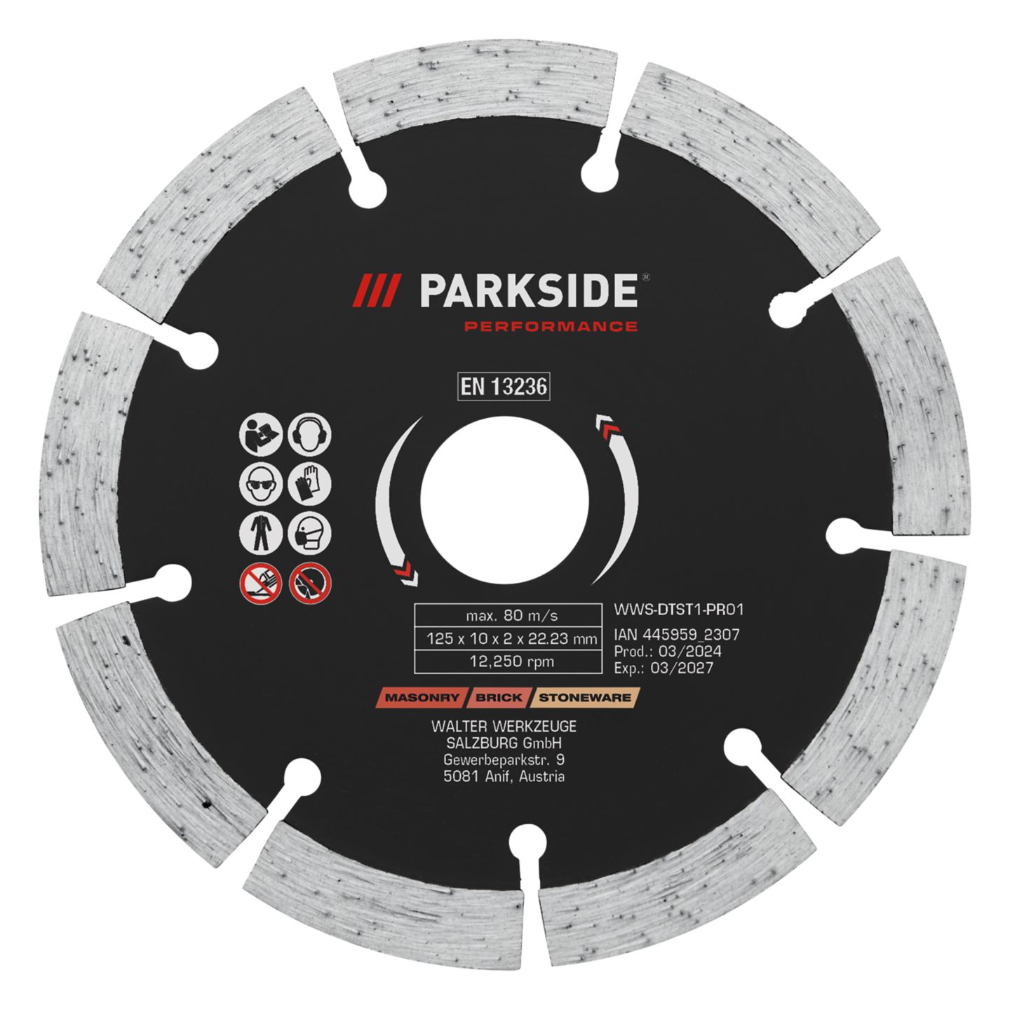 PARKSIDE Diamantový řezný kotouč
průměr: 125 mm