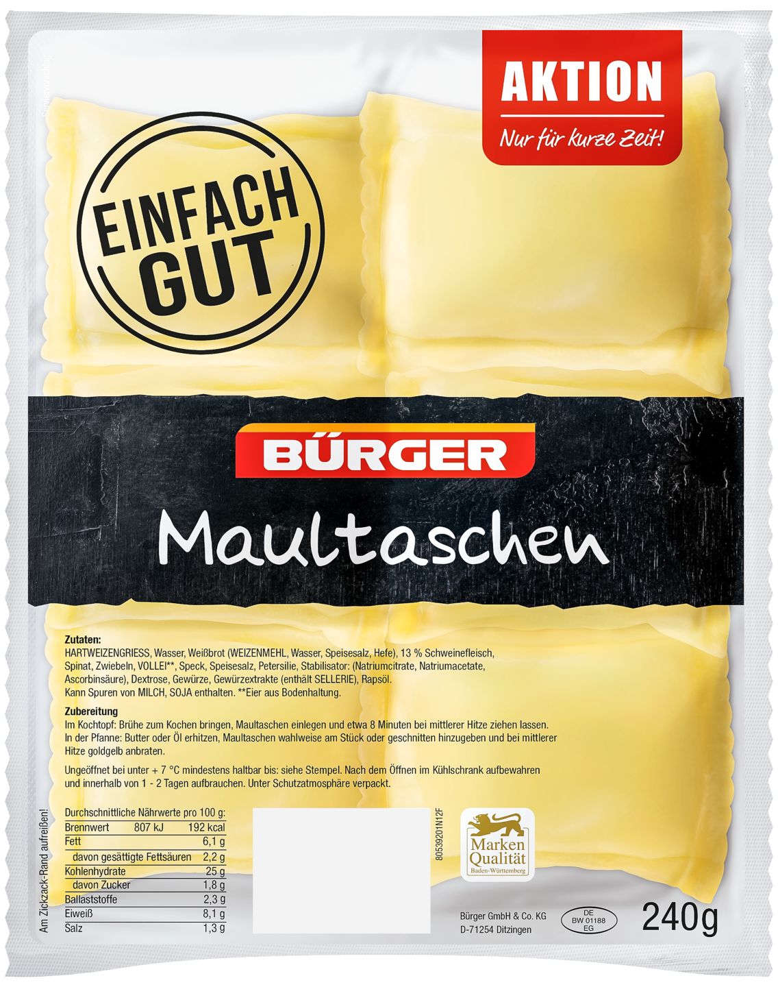BÜRGER Maultaschen