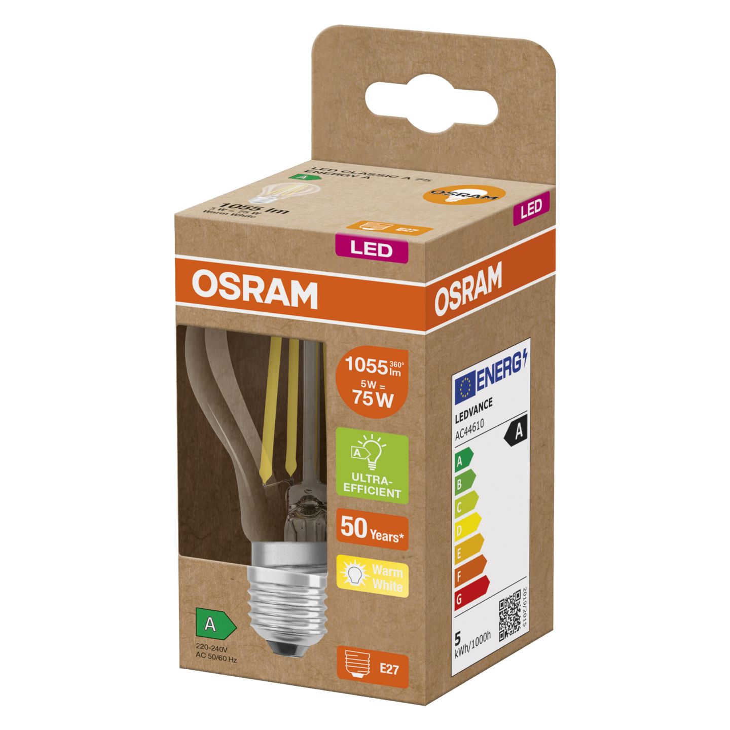 OSRAM LED filamentová žárovka
CL A75 5W E27