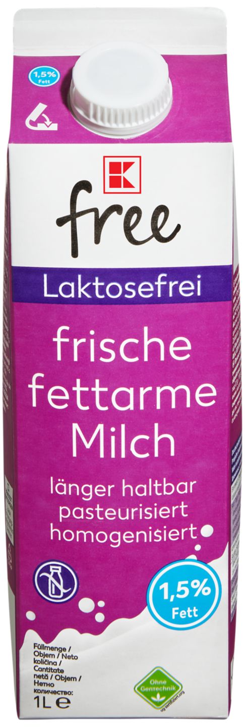 K free čerstvé mléko 1,5%
snížený obs. Laktózy