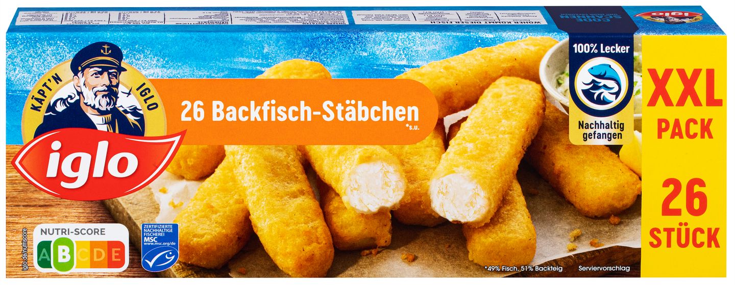 IGLO Backfisch-Stäbchen oder Filegro XXL