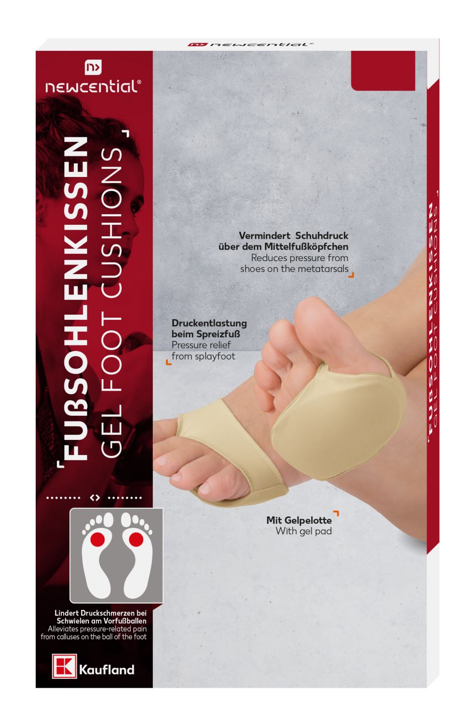 NEWCENTIAL Gelový polštářek¹
pod chodidlo L/XL