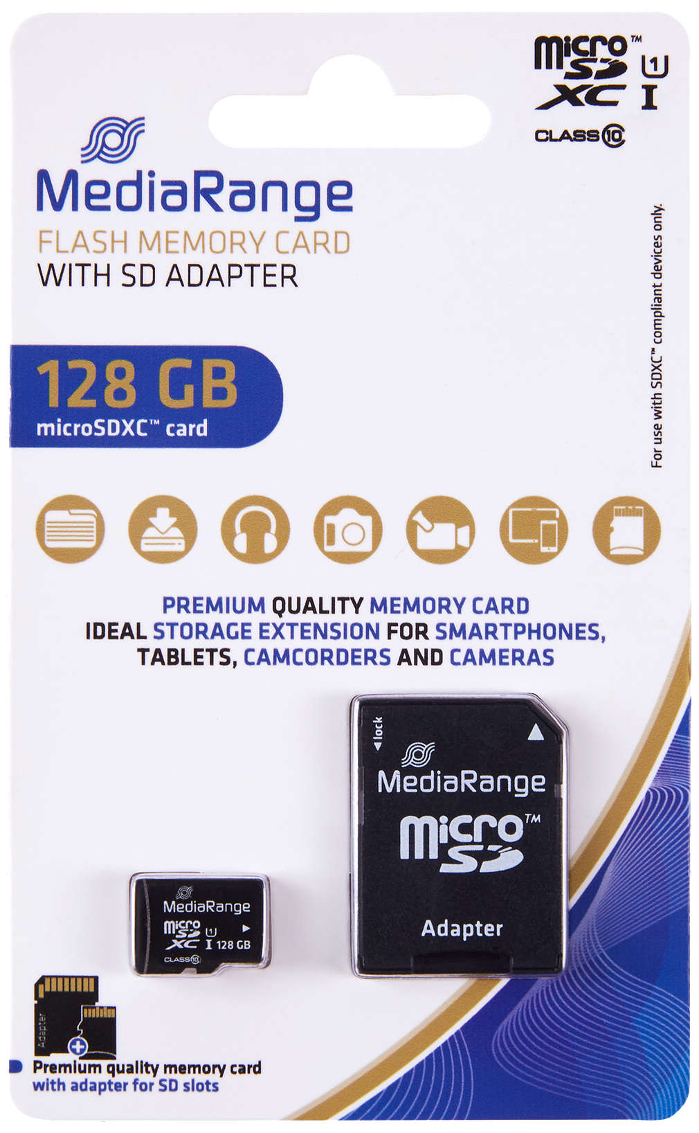 Изображение за продукта MediaRange Памет MicroSD карта, 128 GB