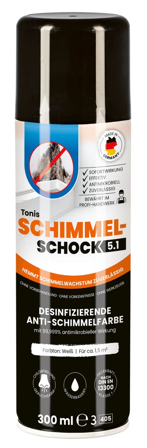 TONIS SCHIMMELSCHOCK 5.0 Anti-Schimmel-Farbe Weiß 300-ml-Dose