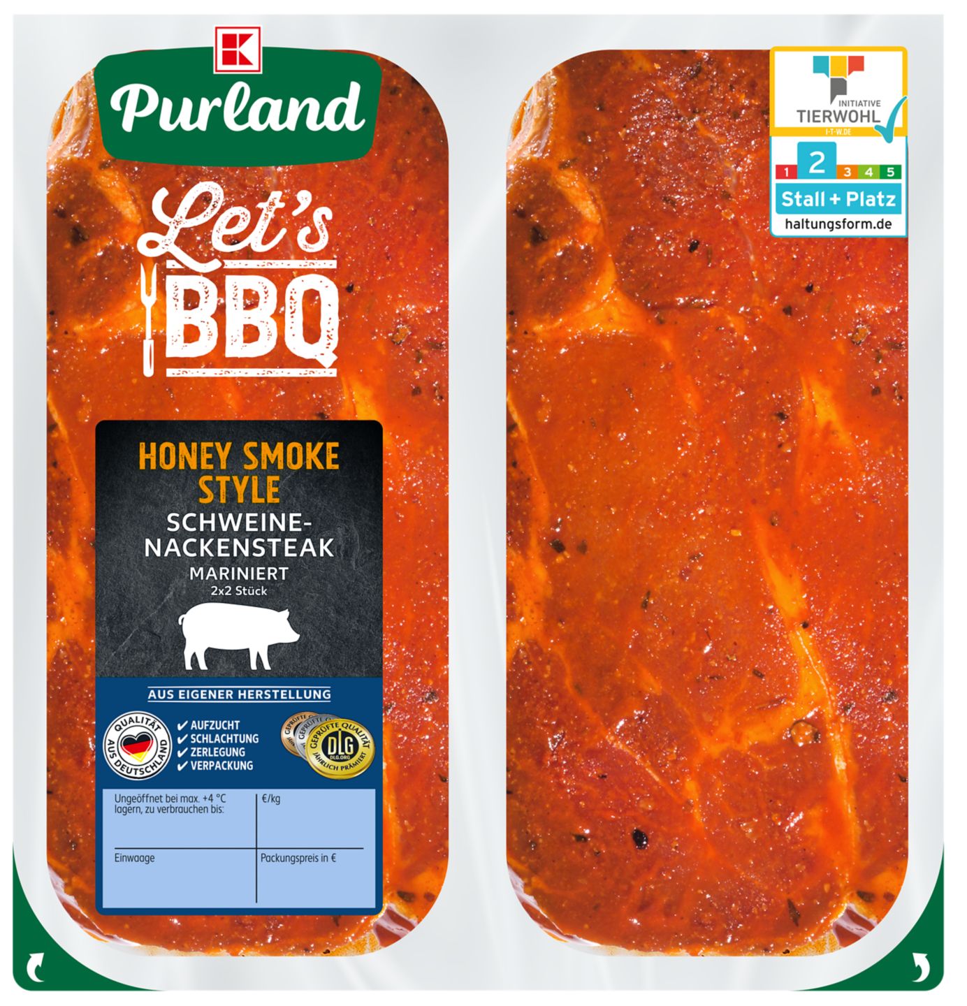 K-PURLAND Schweinenackensteak Honey Smoke Style