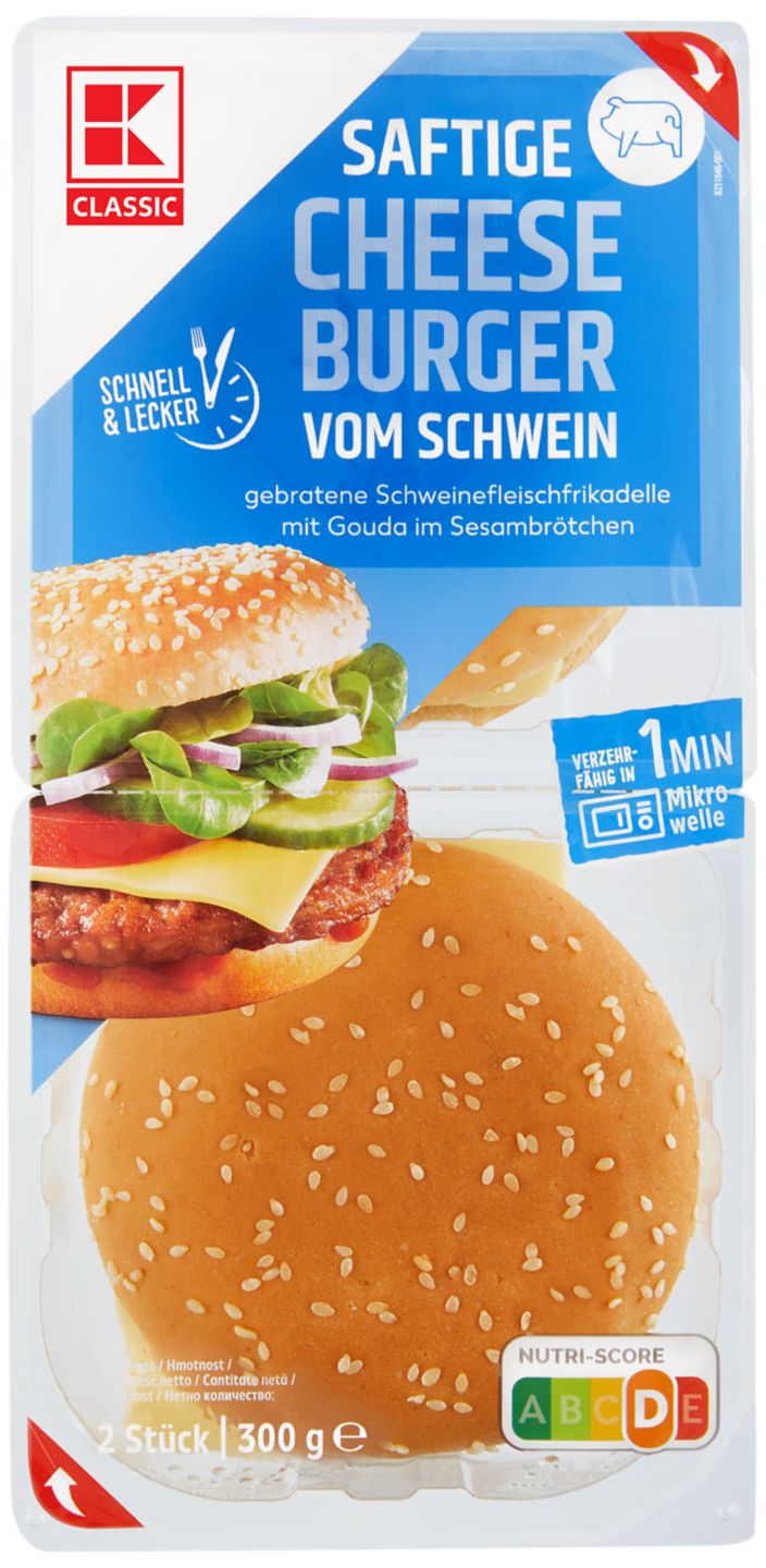 K-CLASSIC Cheese- oder Chickenburger