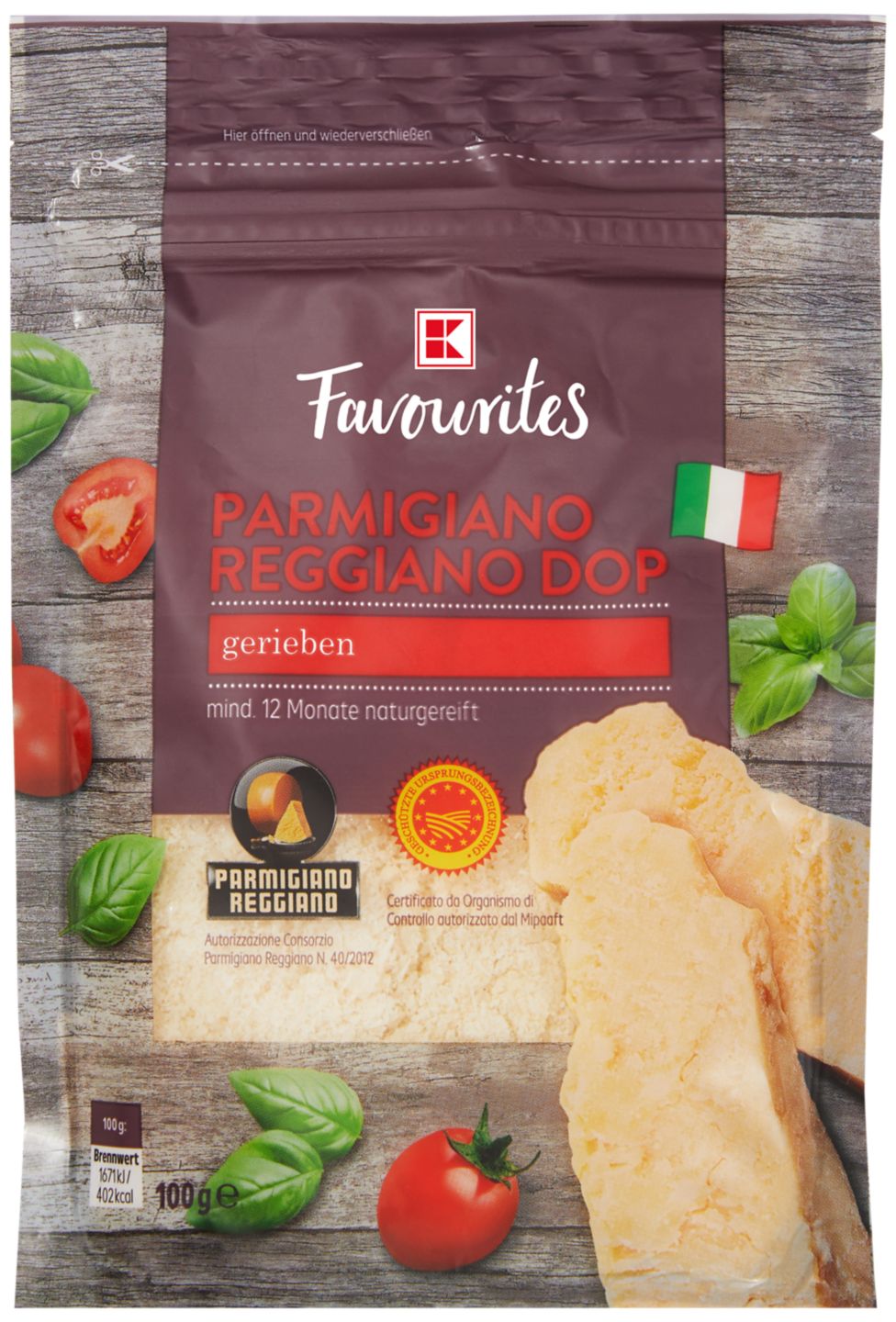 K-FAVOURITES Parmigiano Reggiano
Tvrdý sýr 12 měsícu