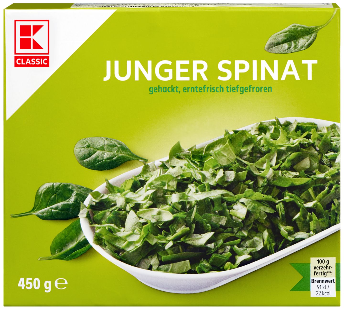 K-Classic Špinat mladi 450 g
MPC 2.5.2025=1,19€